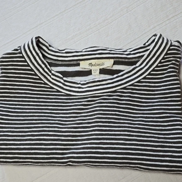 Madewell Structured Tee in Stripe | Coastal Chic Sleeveless Top Women's XXS - Picture 12 of 12